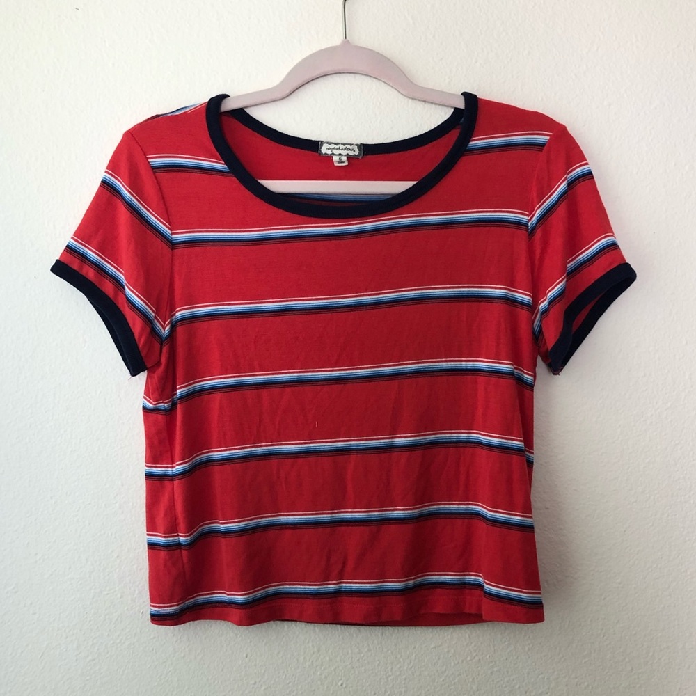 striped red t-shirt